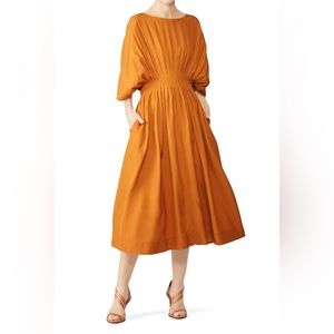 CO Amber Pleated Midi Dress Size Small $895
